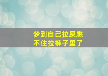 梦到自己拉屎憋不住拉裤子里了