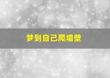 梦到自己爬墙壁