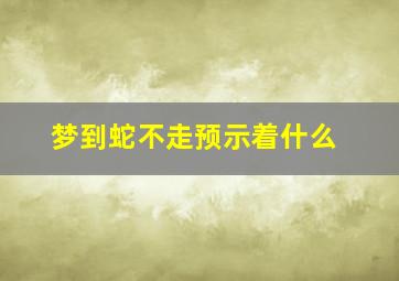 梦到蛇不走预示着什么