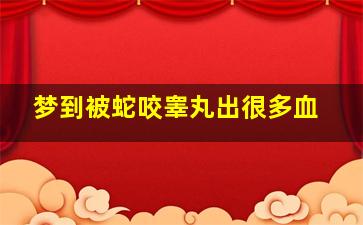 梦到被蛇咬睾丸出很多血