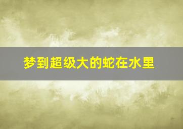 梦到超级大的蛇在水里