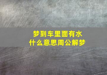 梦到车里面有水什么意思周公解梦