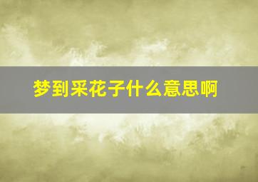 梦到采花子什么意思啊