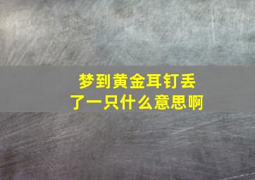 梦到黄金耳钉丢了一只什么意思啊