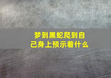 梦到黑蛇爬到自己身上预示着什么