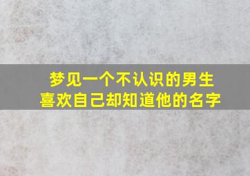 梦见一个不认识的男生喜欢自己却知道他的名字