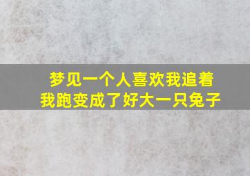 梦见一个人喜欢我追着我跑变成了好大一只兔子