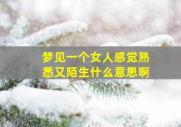 梦见一个女人感觉熟悉又陌生什么意思啊