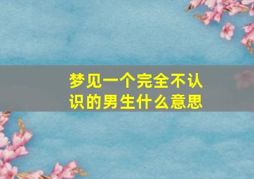 梦见一个完全不认识的男生什么意思