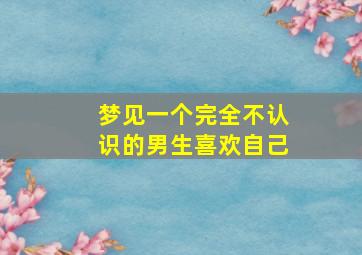 梦见一个完全不认识的男生喜欢自己