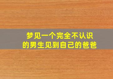 梦见一个完全不认识的男生见到自己的爸爸