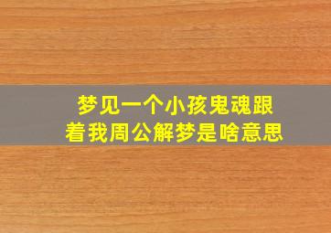 梦见一个小孩鬼魂跟着我周公解梦是啥意思