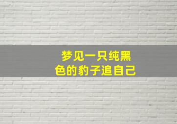 梦见一只纯黑色的豹子追自己