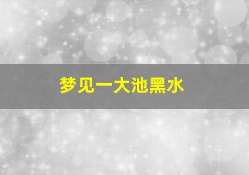 梦见一大池黑水