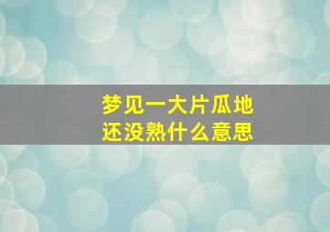 梦见一大片瓜地还没熟什么意思