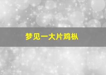 梦见一大片鸡枞