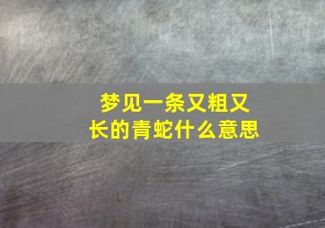 梦见一条又粗又长的青蛇什么意思