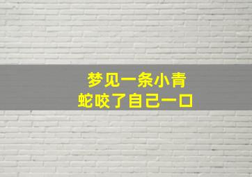 梦见一条小青蛇咬了自己一口