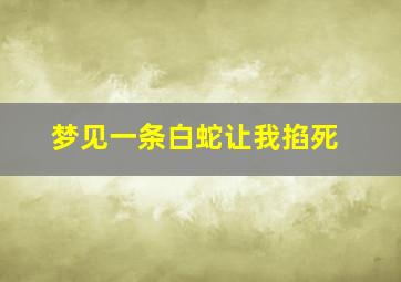 梦见一条白蛇让我掐死