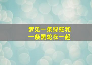 梦见一条绿蛇和一条黑蛇在一起