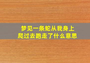 梦见一条蛇从我身上爬过去跑走了什么意思