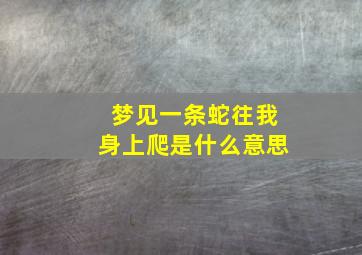 梦见一条蛇往我身上爬是什么意思