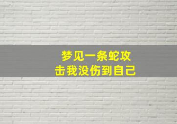 梦见一条蛇攻击我没伤到自己