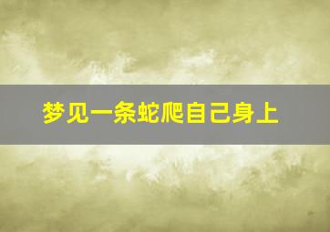 梦见一条蛇爬自己身上