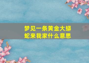 梦见一条黄金大蟒蛇来我家什么意思