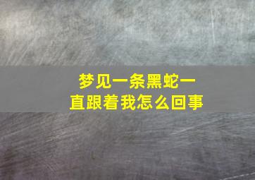 梦见一条黑蛇一直跟着我怎么回事