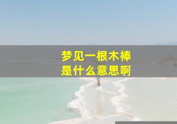 梦见一根木棒是什么意思啊