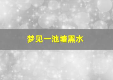 梦见一池塘黑水