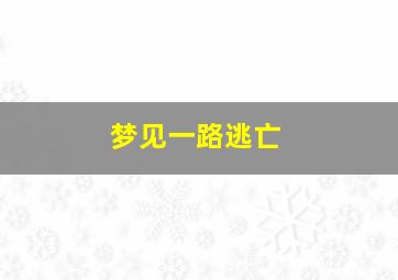 梦见一路逃亡