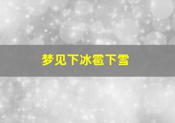 梦见下冰雹下雪