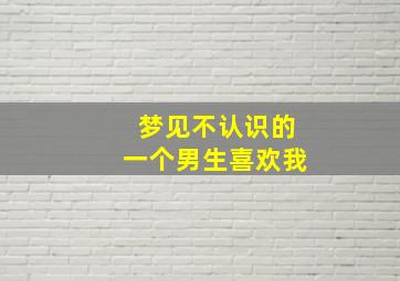 梦见不认识的一个男生喜欢我