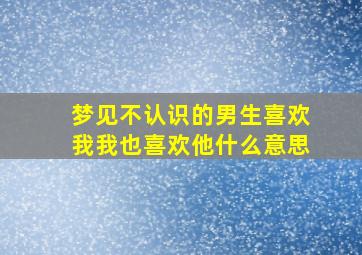 梦见不认识的男生喜欢我我也喜欢他什么意思