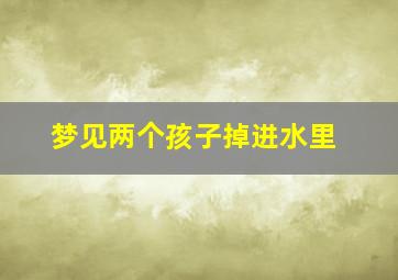 梦见两个孩子掉进水里