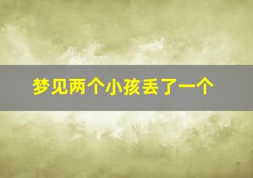 梦见两个小孩丢了一个