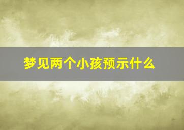 梦见两个小孩预示什么