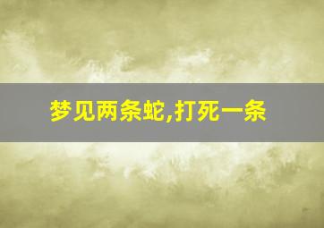 梦见两条蛇,打死一条