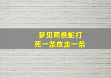 梦见两条蛇打死一条放走一条