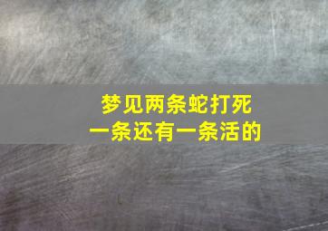 梦见两条蛇打死一条还有一条活的