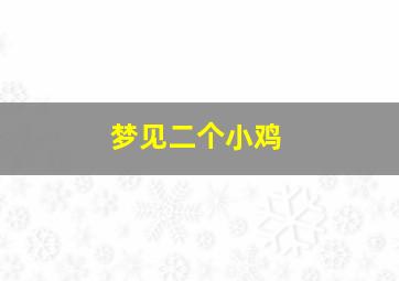 梦见二个小鸡