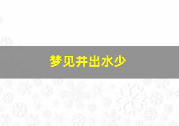 梦见井出水少