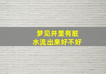 梦见井里有脏水流出来好不好