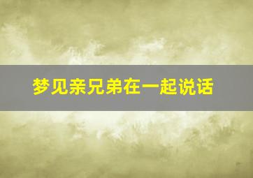 梦见亲兄弟在一起说话