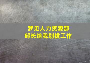 梦见人力资源部部长给我划拔工作