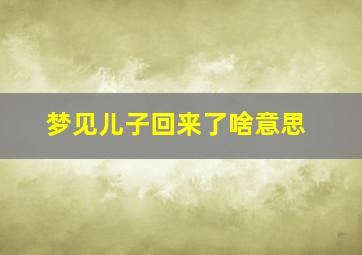 梦见儿子回来了啥意思