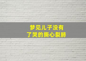 梦见儿子没有了哭的撕心裂肺