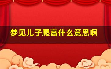 梦见儿子爬高什么意思啊